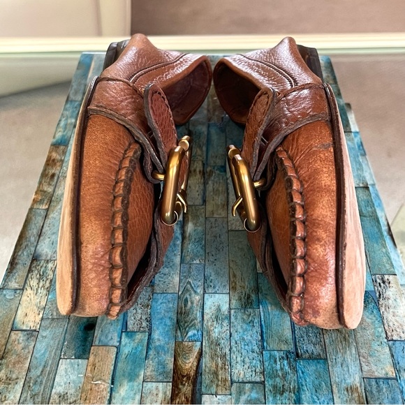 CHLOÉ | C-Buckle Cognac Leather Flat Moccasin Loafers | EU 38.5 / US 8.5 - Picture 7 of 11